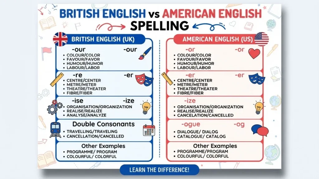 British English vs American English Spelling