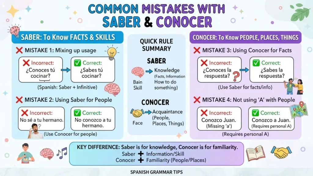 Common Mistakes with Saber and Conocer