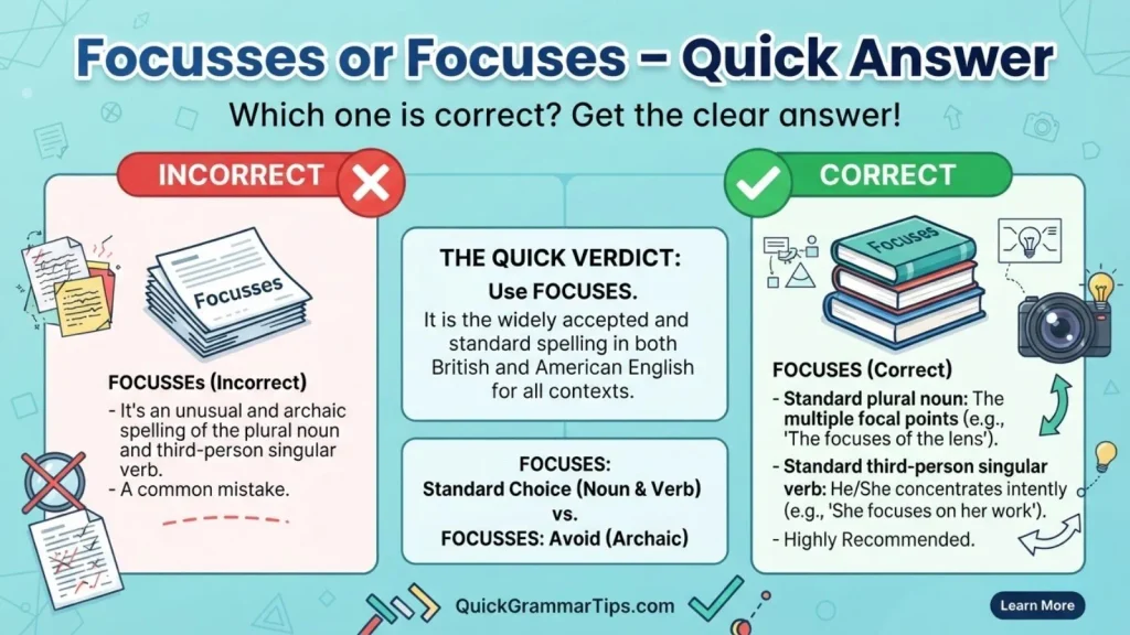 Focusses or Focuses – Quick Answer