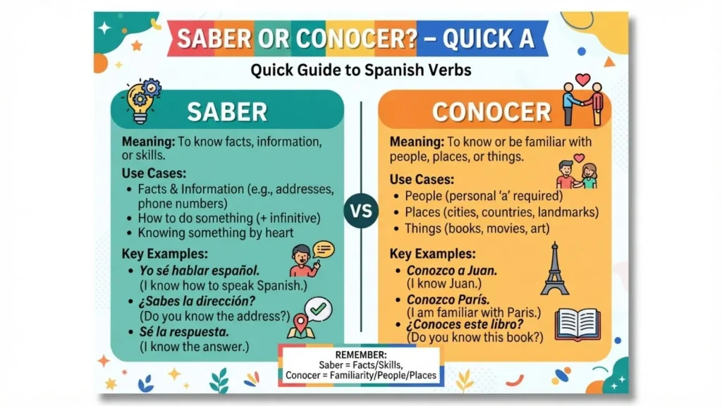 Saber or Conocer – Quick Answer