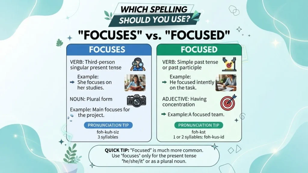 Which Spelling Should You Use focuses," "focused?