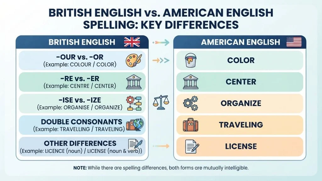 British English vs American English Spelling
