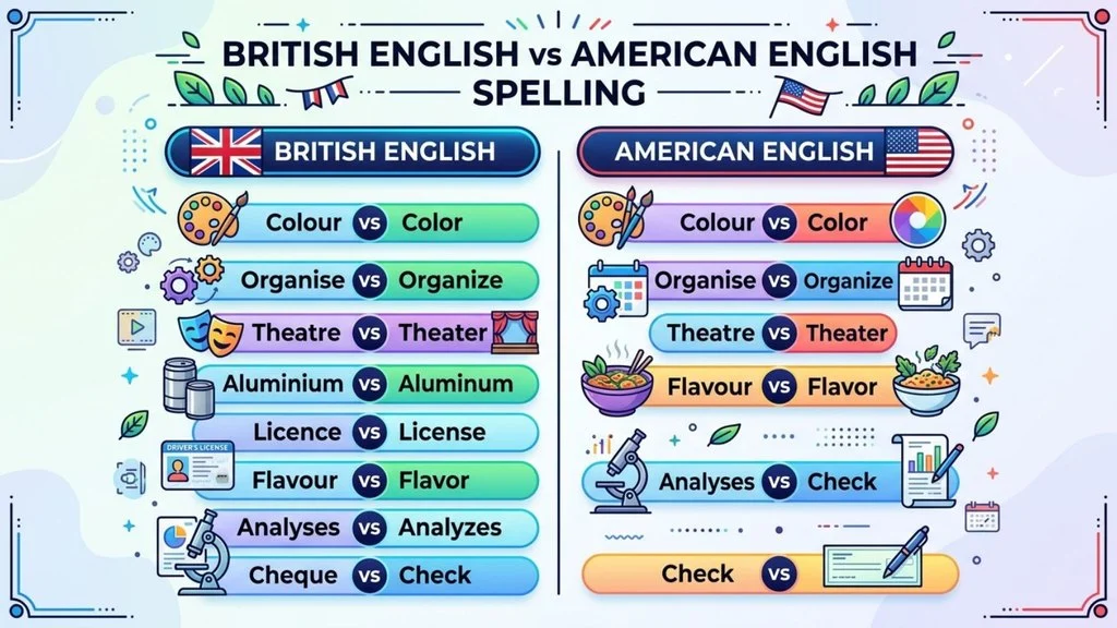 British English vs American English Spelling