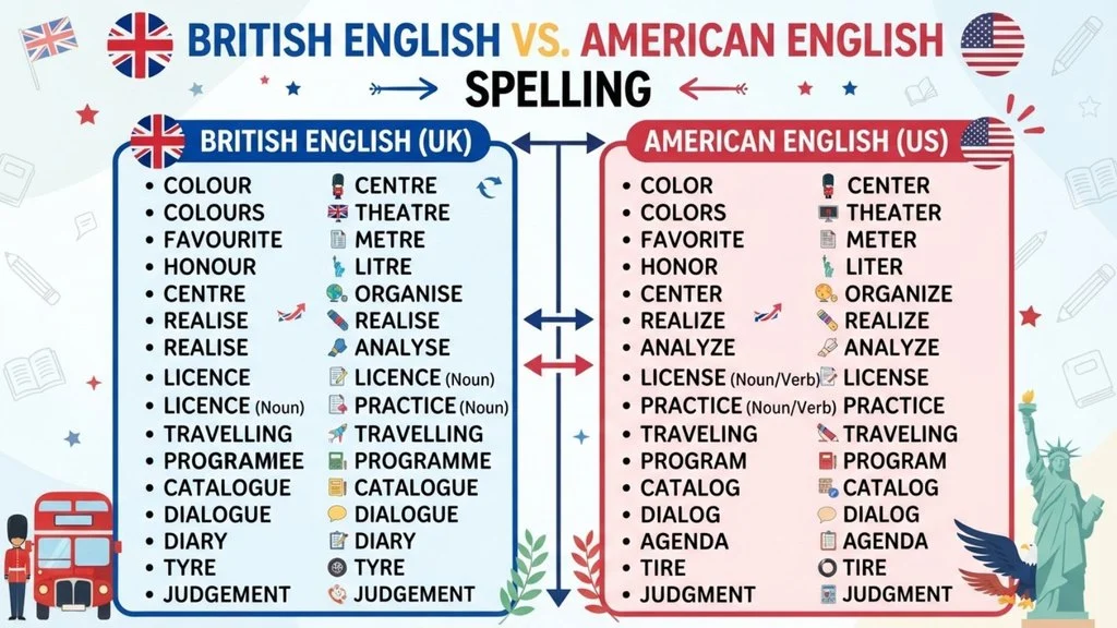 British English vs American English Spelling
