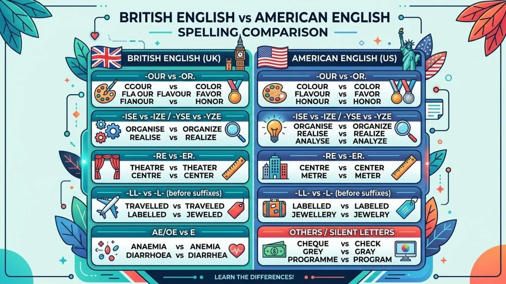 British English vs American English Spelling