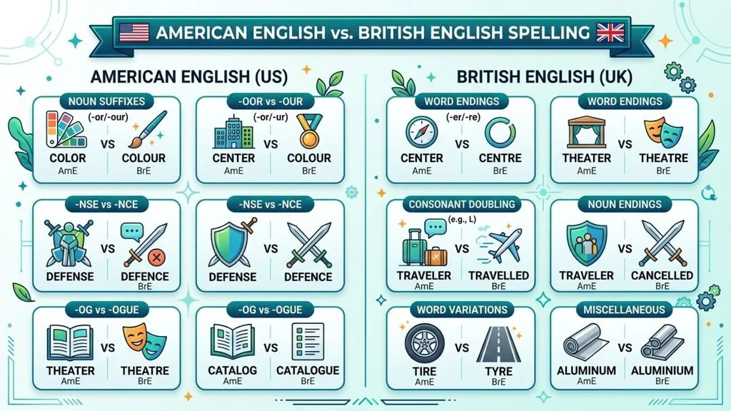 British English vs American English Spelling