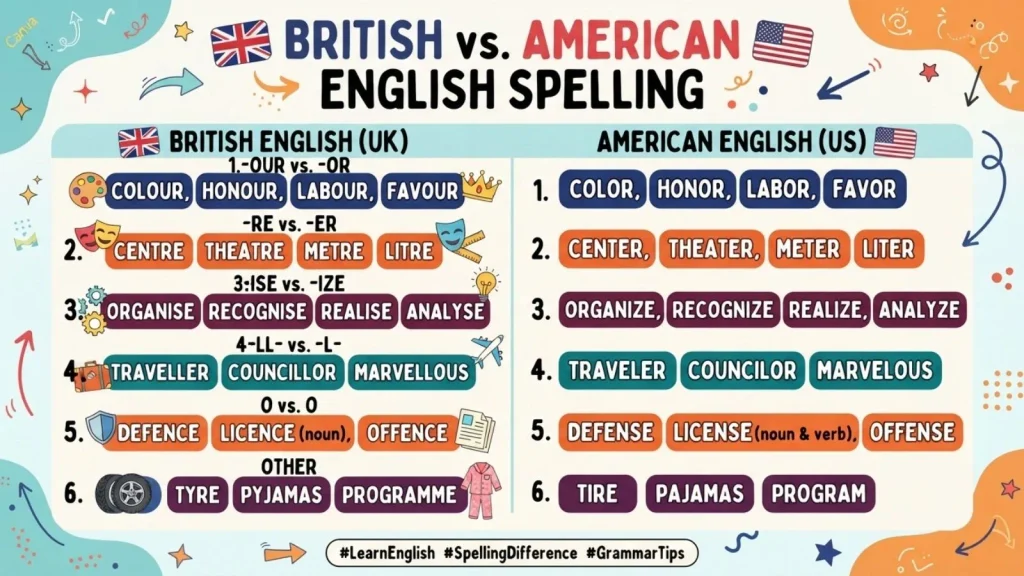 British English vs American English Spelling