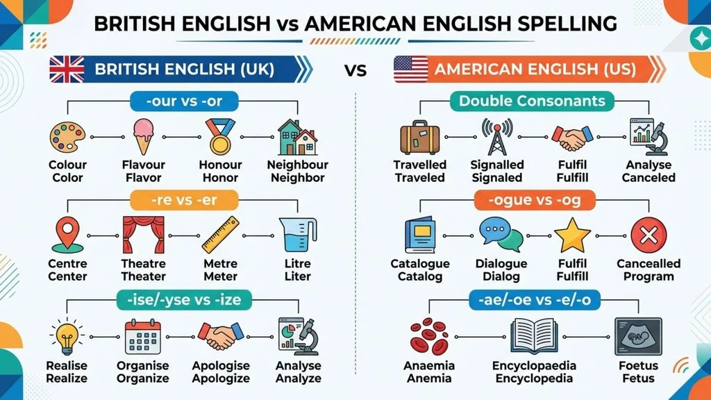 British English vs American English Spelling
