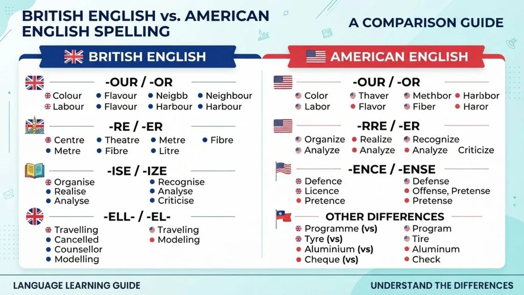 British English vs American English Spelling