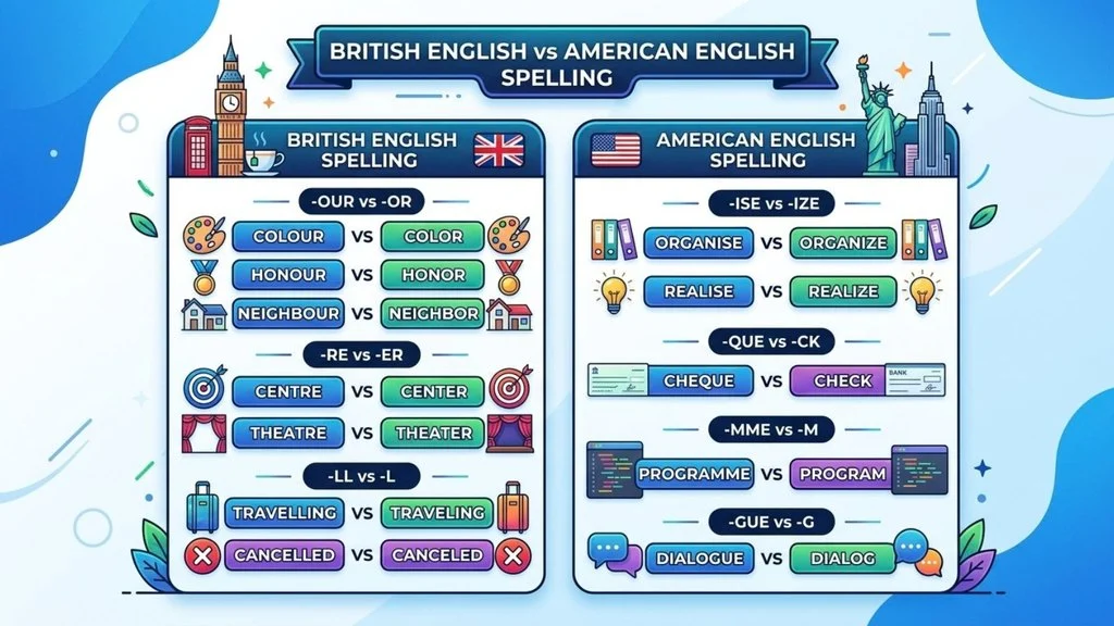British English vs American English Spelling