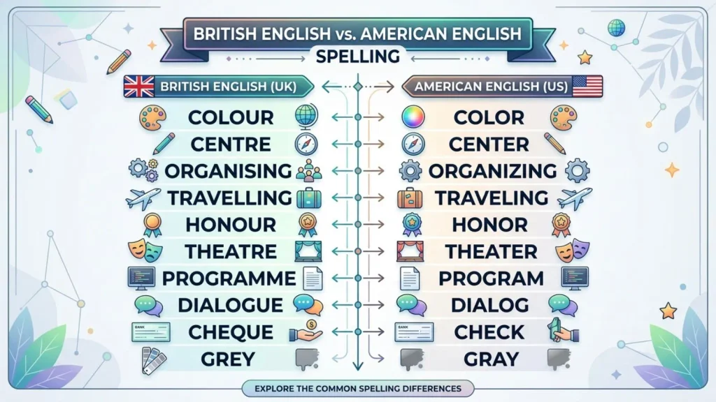 British English vs American English Spelling