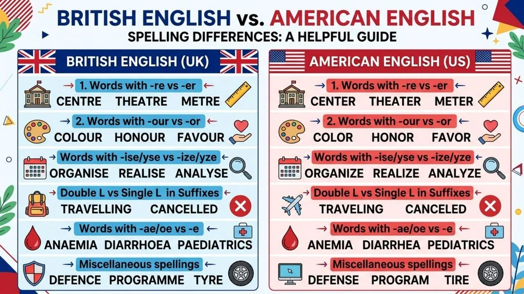 British English vs American English Spelling