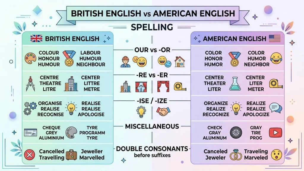 British English vs American English Spelling