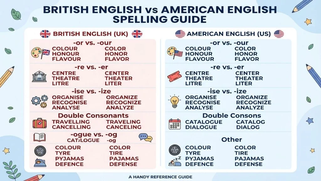 British English vs American English Spelling