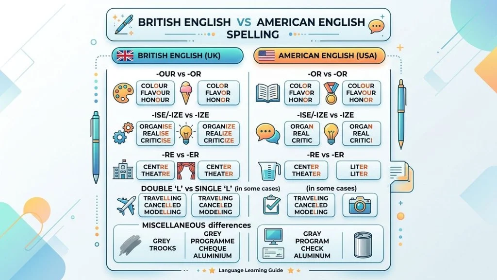 British English vs American English Spelling