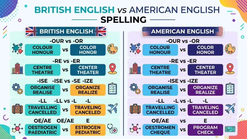 British English vs American English Spelling