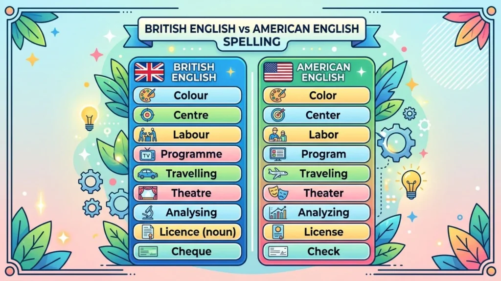 British English vs American English Spelling