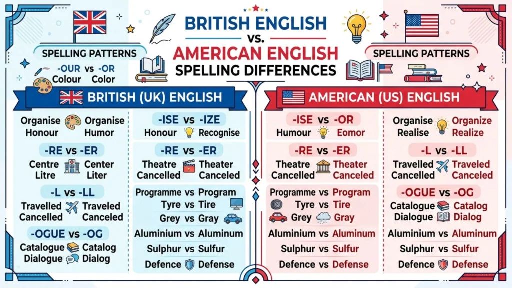 British English vs American English Spelling