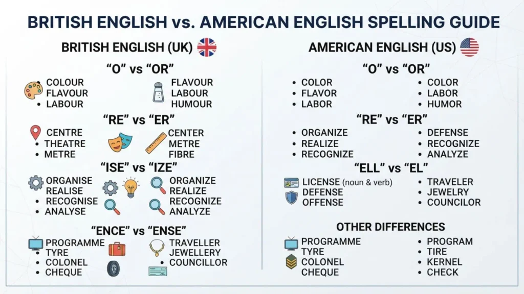 British English vs American English Spelling