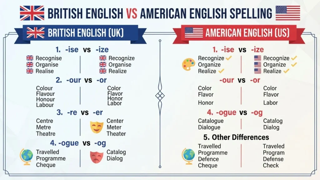 British English vs American English Spelling