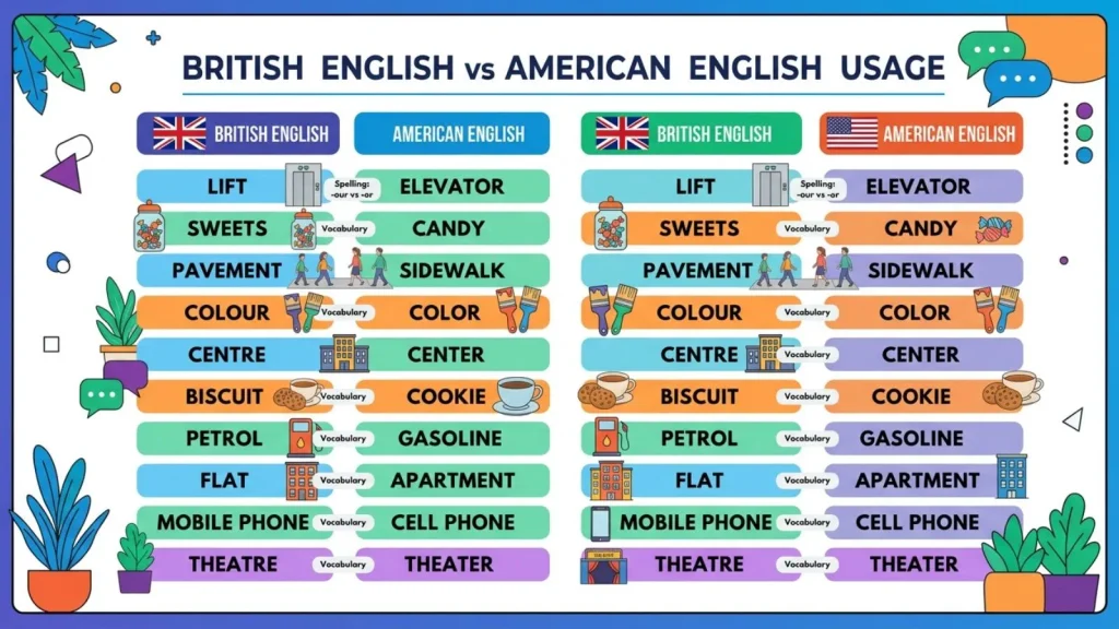 British English vs American English Usage