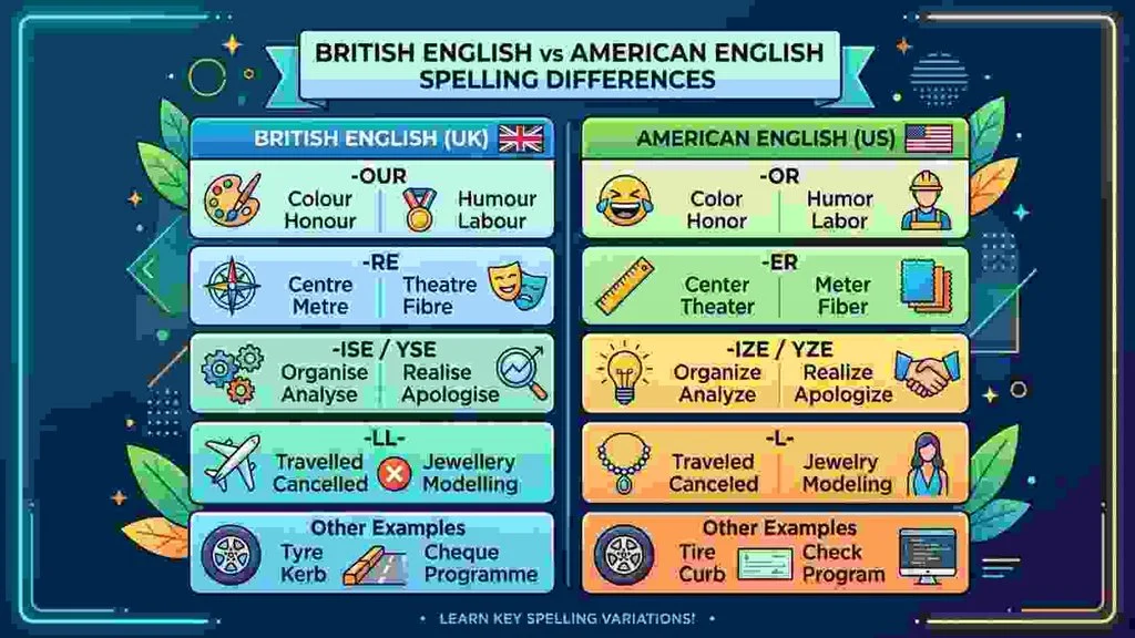 British English vs American English Spelling