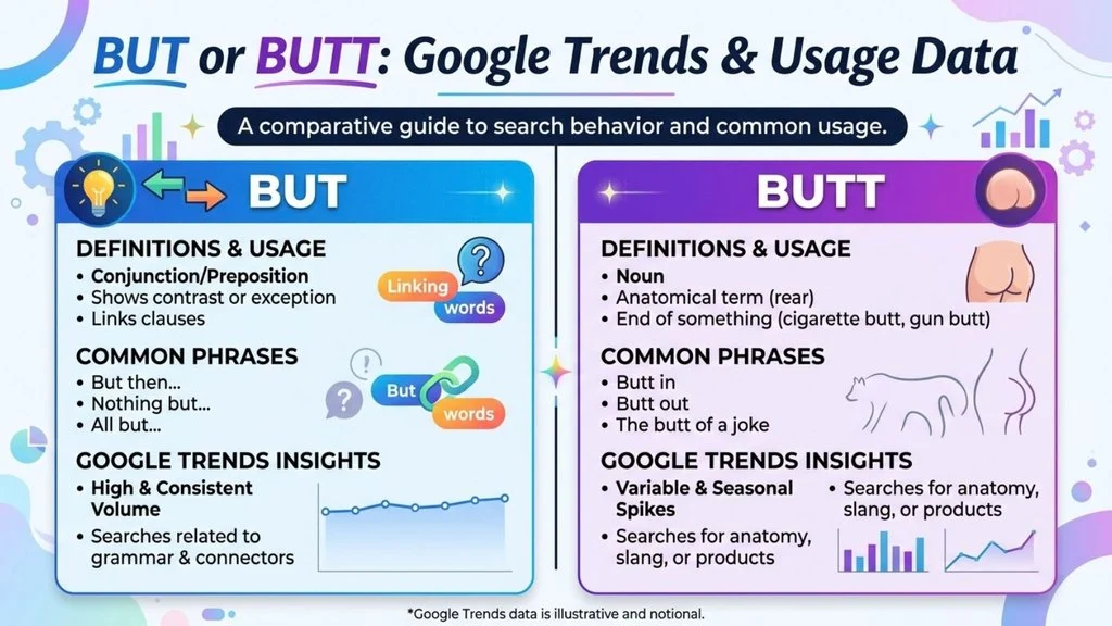 But or Butt – Google Trends & Usage Data