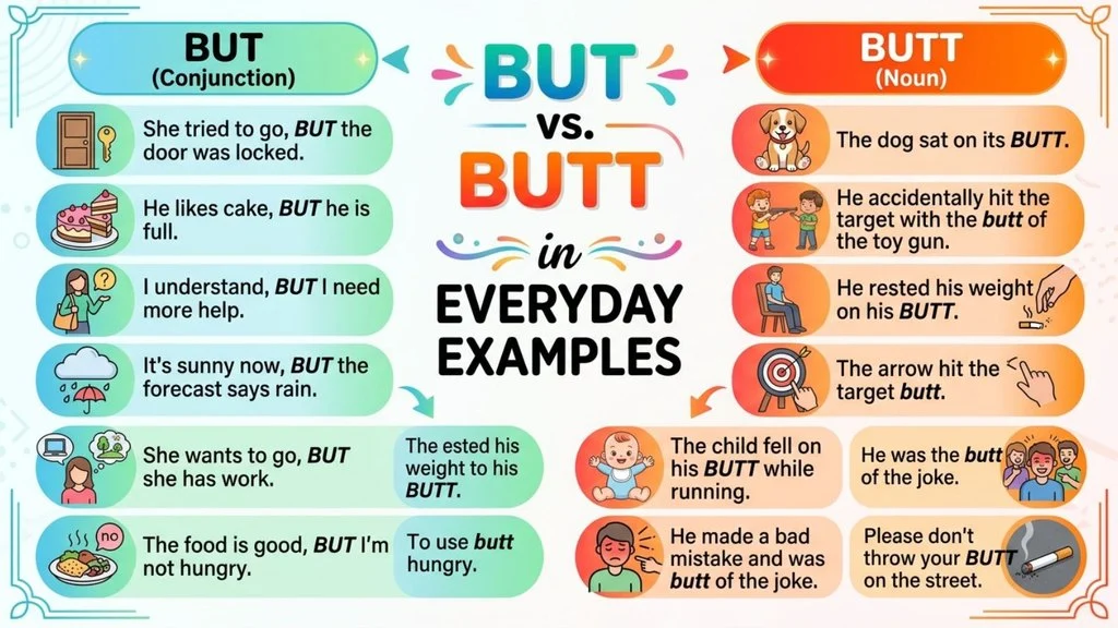 But or Butt in Everyday Examples