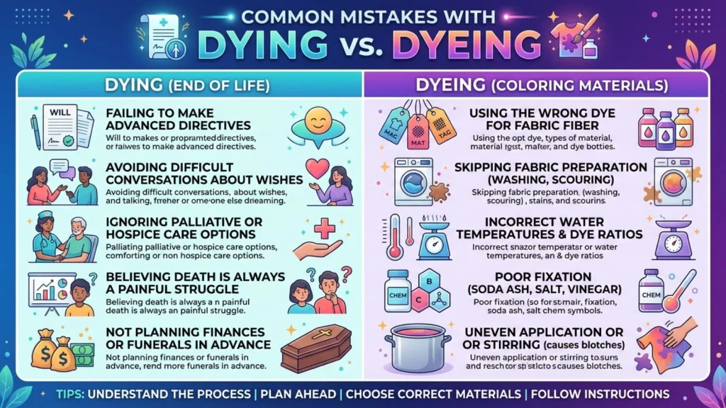 Common Mistakes with Dying or Dyeing