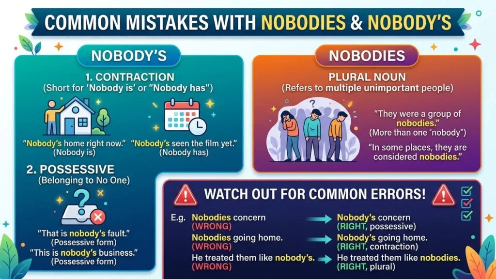 Common Mistakes with Nobodies and Nobody's