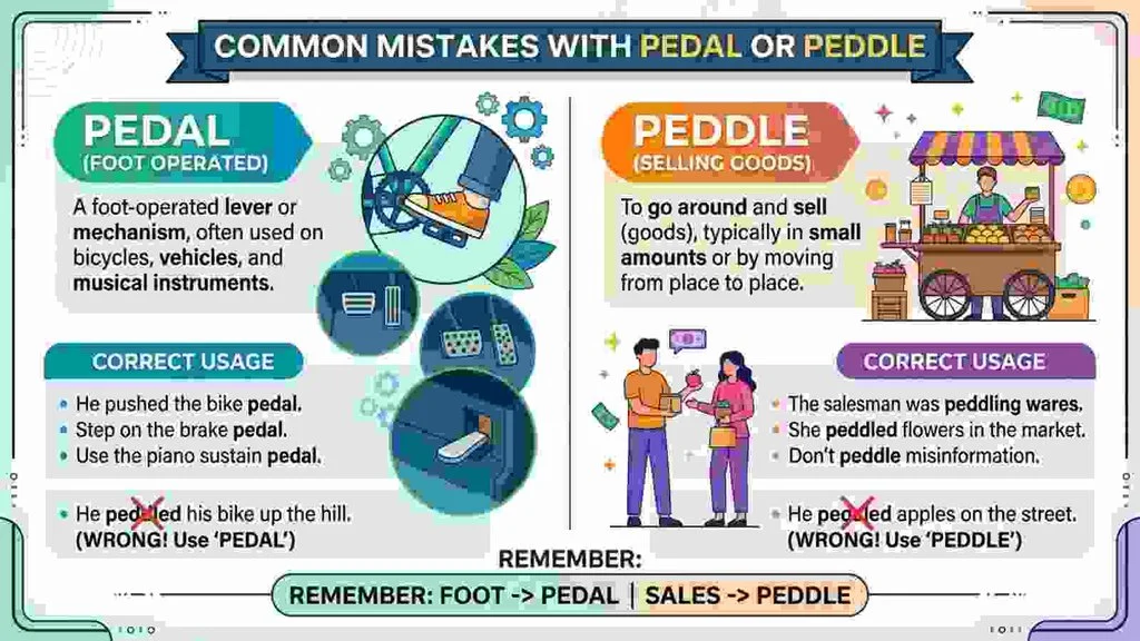 Common Mistakes with Pedal or Peddle