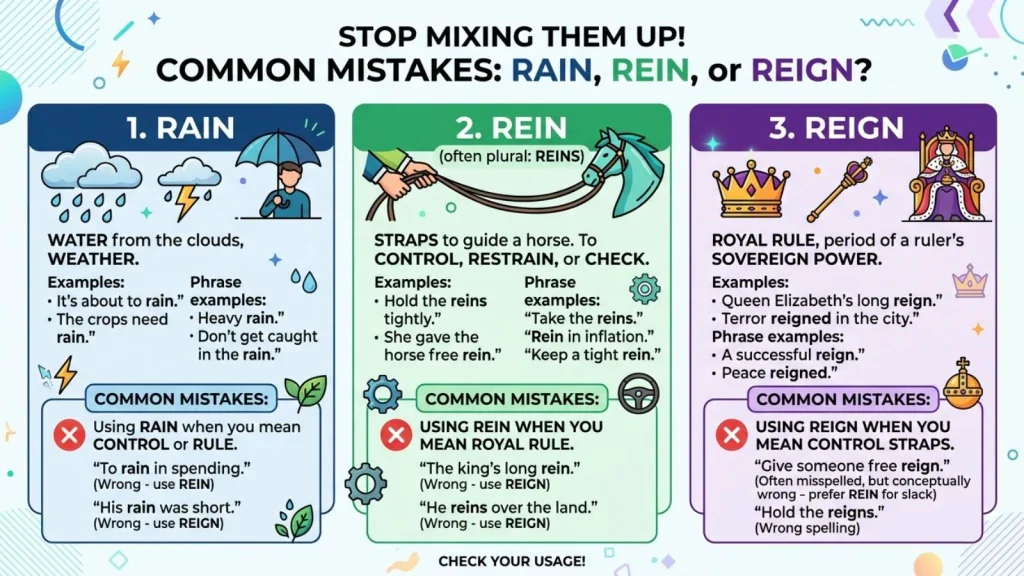 Common Mistakes with Rein or Reign
