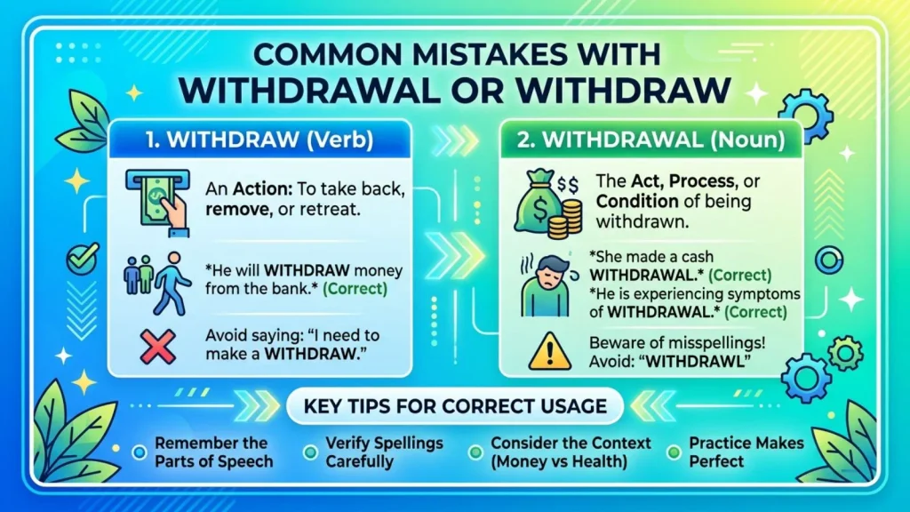Common Mistakes with Withdrawal or Withdraw
