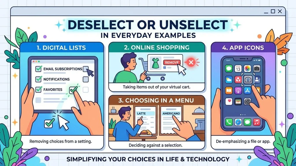 Deselect or Unselect in Everyday Examples