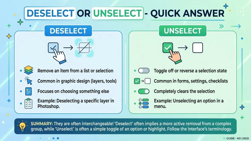 Deselect or Unselect – Quick Answer
