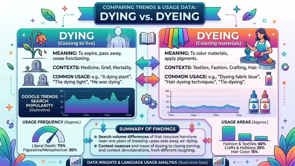 Dying or Dyeing – Google Trends & Usage Data