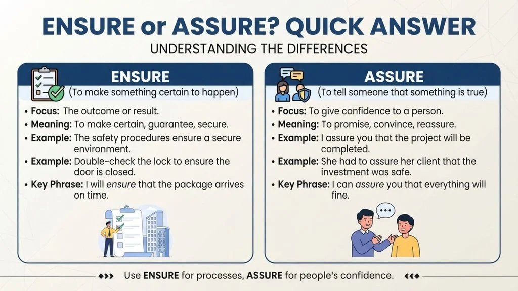 Ensure or Assure – Quick Answer