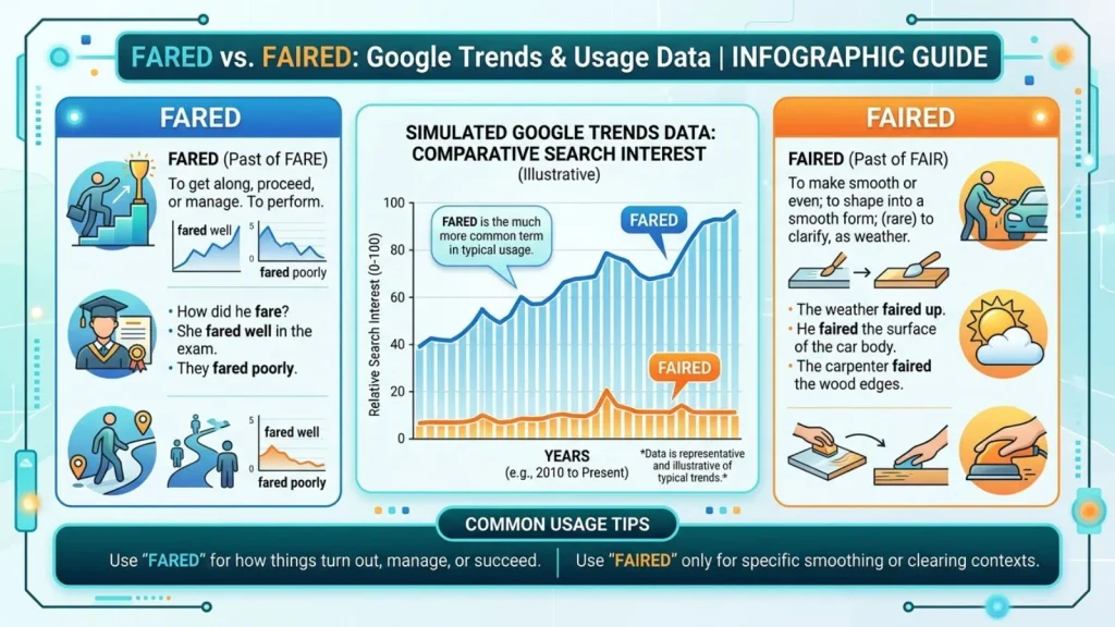 Faired or Fared – Google Trends & Usage Data