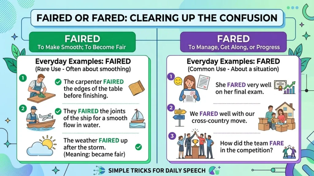 Faired or Fared in Everyday Examples