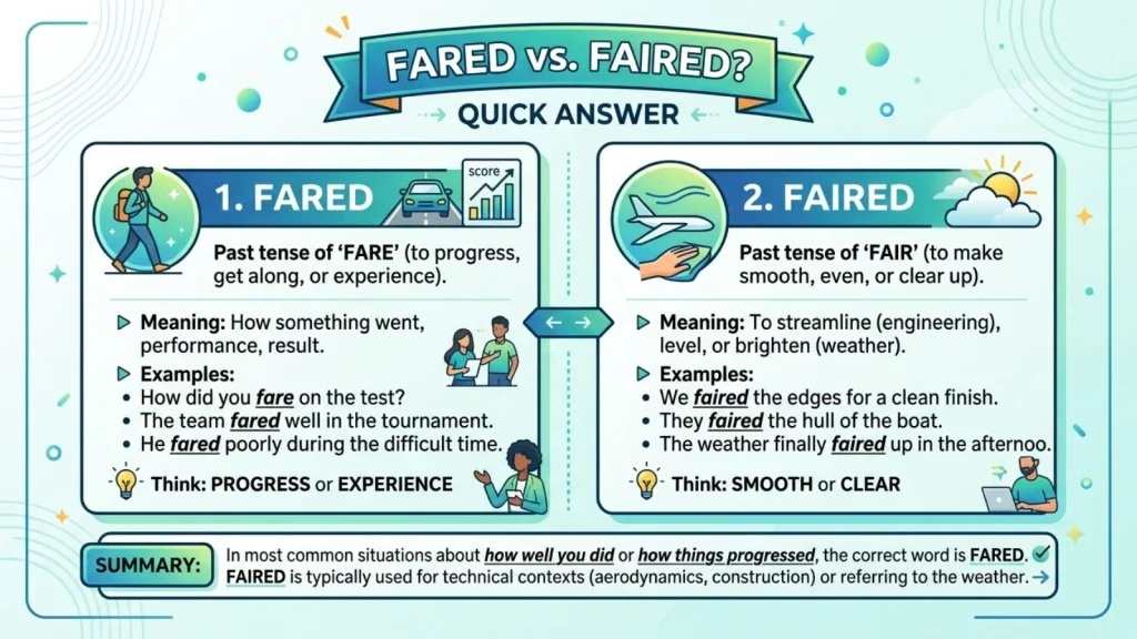 Faired or Fared – Quick Answer
