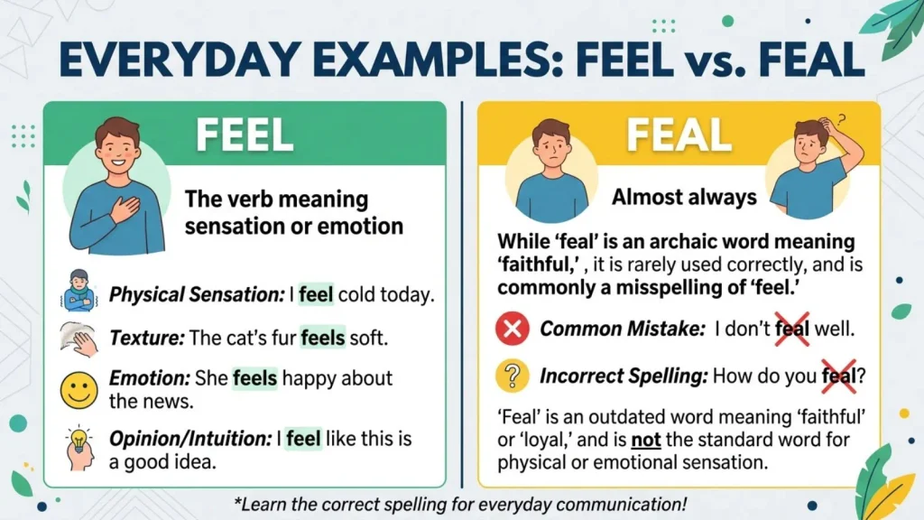 Feel or Feal in Everyday Examples