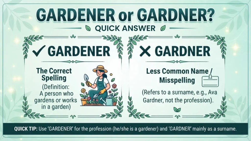 Gardener or Gardner – Quick Answer