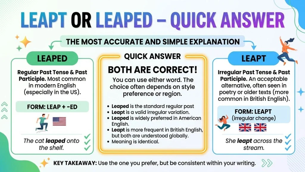 Leapt or Leaped – Quick Answer