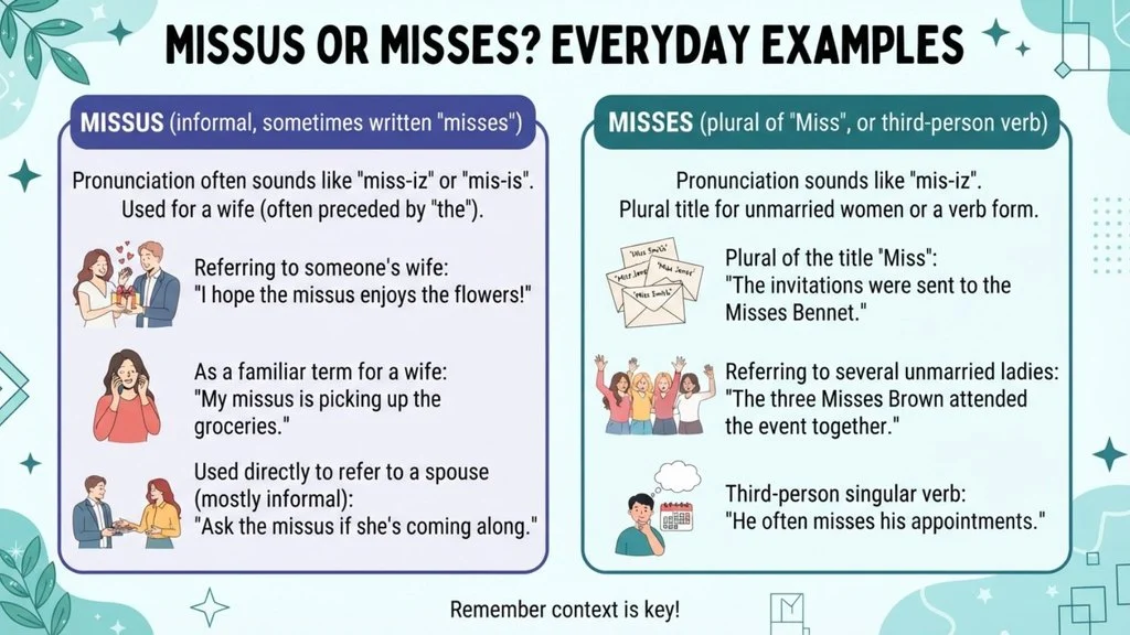 Missus or Misses in Everyday Examples