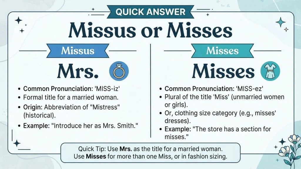 Missus or Misses – Quick Answer