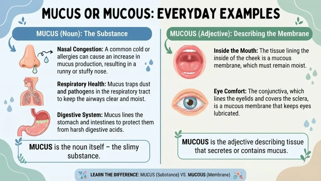 Mucus or Mucous in Everyday Examples