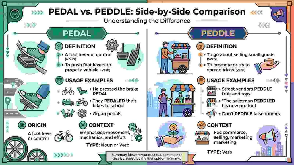 Pedal vs Peddle – Side-by-Side Comparison