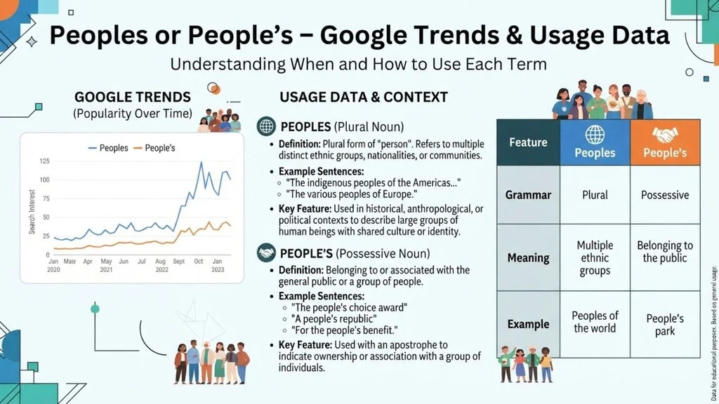 Peoples or People’s – Google Trends & Usage Data