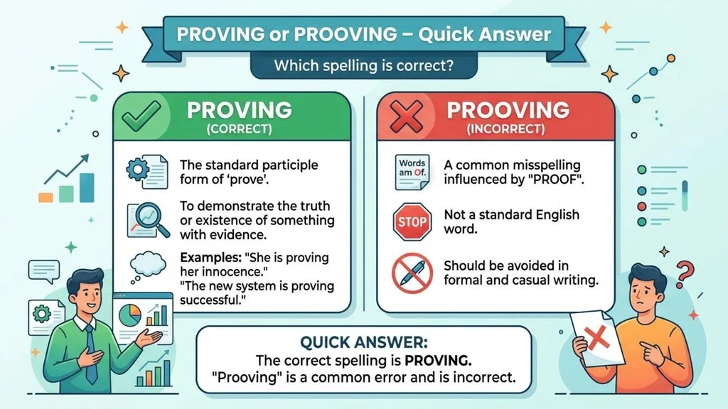 Proving or Prooving – Quick Answer