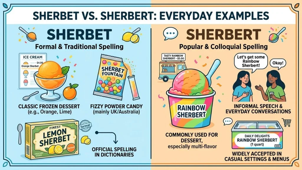 Sherbet or Sherbert in Everyday Examples